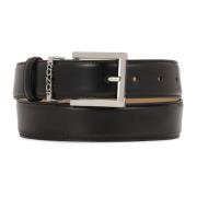 Zwarte riem met metalen lus met logo Kazar , Black , Dames