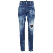 Slim Aged Effect Jeans Dsquared2 , Blue , Heren