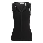 Zwarte tanktop met boothals Helmut Lang , Black , Dames