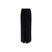 Satijnen Rok met Zijgleuven Salvatore Ferragamo , Black , Dames