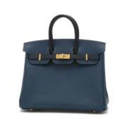 Pre-owned Leather handbags Hermès Vintage , Blue , Dames