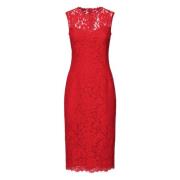 Rode Mouwloze Zijden Jurk Dolce & Gabbana , Red , Dames