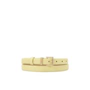 Lichtgeel smalle leren riem Kazar , Yellow , Dames