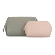 Korrelig Leren Pouch met Interne Zak Furla , Gray , Dames