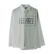 Katoenen Logo Shirt MM6 Maison Margiela , Gray , Heren