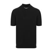 Zwarte Katoenen Poloshirt Roberto Collina , Black , Heren