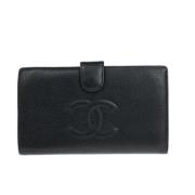 Pre-owned Leather wallets Chanel Vintage , Black , Dames