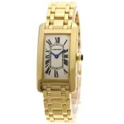 Pre-owned Yellow Gold watches Cartier Vintage , Beige , Dames