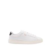 Leren Sneakers met Contrast Hiel Boss , Beige , Heren