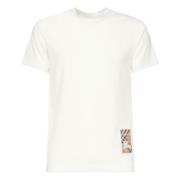 Wit T-shirt met Check Design Burberry , White , Heren