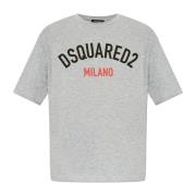 Bedrukt T-shirt Dsquared2 , Gray , Heren