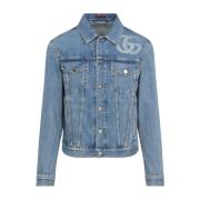 Blauw Ivoor Denim Jack Gucci , Blue , Heren