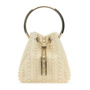 Versierde Satijnen Bon Bon Bucket Tas Jimmy Choo , Beige , Dames