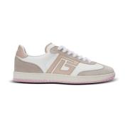 Zwaan trainers in kalfsleer en suède Balmain , Beige , Dames