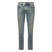 Blauwe Jeans met Verborgen Sluiting Dolce & Gabbana , Blue , Heren