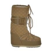 Gewatteerde Iconische Schoen van Synthetische Stof Moon Boot , Beige ,...