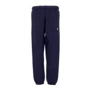 Donkerblauw/Goud Sweatpants met Elastische Taille Carhartt Wip , Blue ...