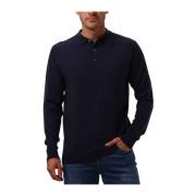 Heren Polo T-shirts Lange Mouw Profuomo , Blue , Heren