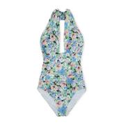 Bloemen Halternek Badpak Ganni , Multicolor , Dames