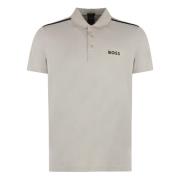 Gebreide korte mouw polo shirt Hugo Boss , Beige , Heren