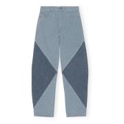 Hoge taille gebogen been denim jeans Ganni , Blue , Dames