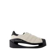 Witte Leren Superstar Sneakers Y-3 , White , Heren