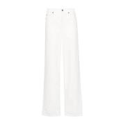 Witte Denim Flared Jeans Celine , White , Dames