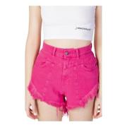 Fuchsia Katoenen Shorts met Ritssluiting Hinnominate , Pink , Dames