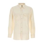 Lichte Twill Militair Overhemd Tom Ford , Beige , Heren