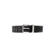 Leren riem met studs Palm Angels , Black , Heren