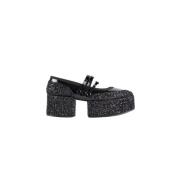 Zwarte Glitter Platform Mary Janes Noir Kei Ninomiya , Black , Dames