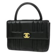 Pre-owned Leather handbags Chanel Vintage , Black , Dames