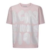 Oversized Front Print T-Shirt Acne Studios , Pink , Heren