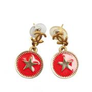 Pre-owned Metal earrings Chanel Vintage , Red , Dames