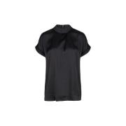 Zwarte blouse met opstaande kraag Dante 6 , Black , Dames