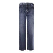 Jeans Straight Pre-owned 7 For All Mankind , Blue , Dames