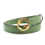 Pre-owned Leather belts Gucci Vintage , Green , Dames