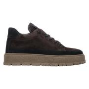 Heren Saddle Brown High-Top Sneakers gemaakt van Italiaans Echt Velour...