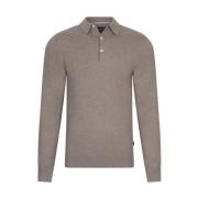 Merino Polo LS in Zand Cavallaro , Brown , Heren