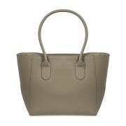 Elegante Leren Shopper Tas Patrizia Pepe , Green , Dames