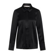 Elegante Zwarte Blouse met Geplooide Details RUE de Femme , Black , Da...