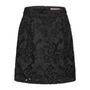 Elegante A-lijn Zwarte Rok met Kantdetail RUE de Femme , Black , Dames