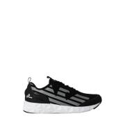 Zwarte polyester sneakers met 3,5 cm hak Emporio Armani EA7 , Black , ...