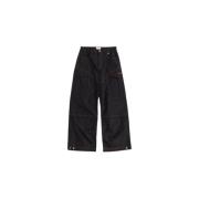 Zwarte Cargo Broek Wijde Pasvorm Off White , Black , Heren