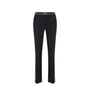 Zwarte wijde broek met ecru streep Elisabetta Franchi , Black , Dames