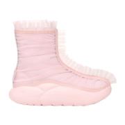 Mesh Overlay Ruffle Short Boots Franjes UGG , Pink , Dames