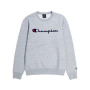 Geborduurd Script Logo Crewneck Sweatshirt Champion , Gray , Heren