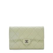 Pre-owned Leather wallets Chanel Vintage , Beige , Dames