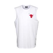 Witte Bulls NBA Logo Mouwloos Shirt New Era , White , Heren