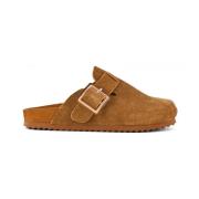 Suede Sabot met Fibia Colors of California , Beige , Dames